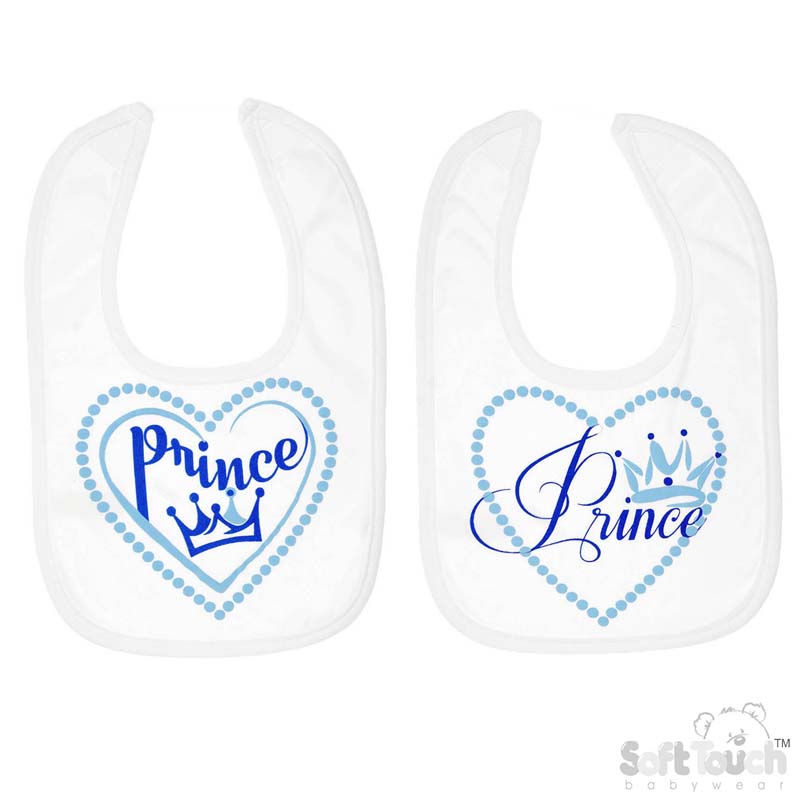 White Velcro Bib W/Prince Print No. P4703-B