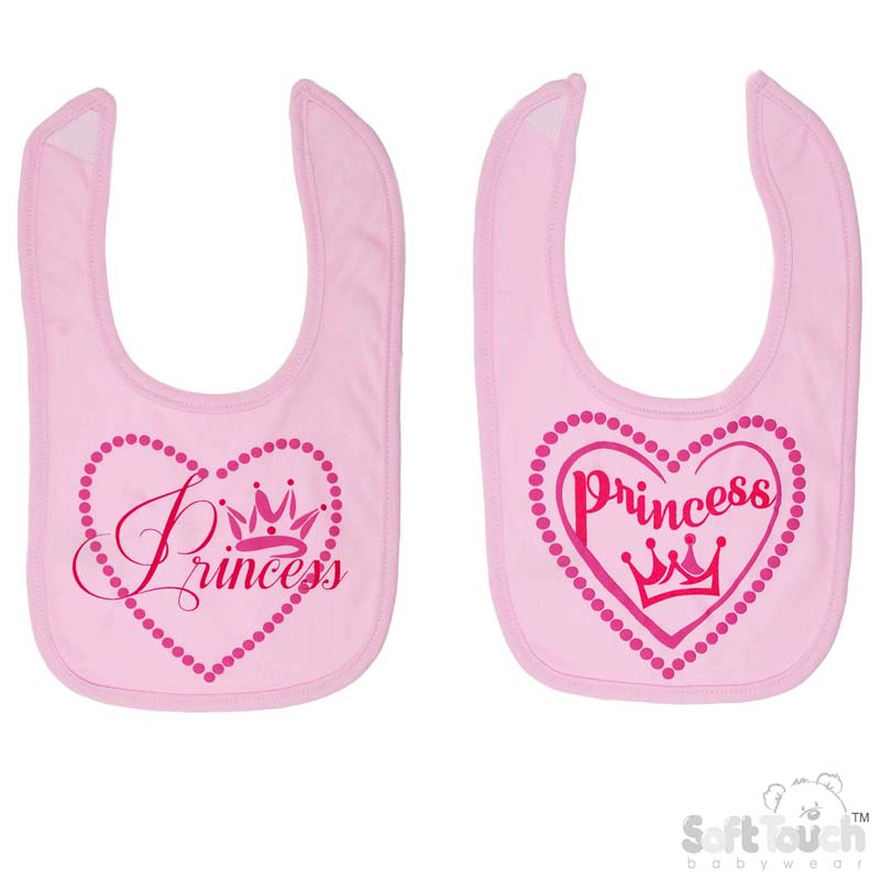 Pink Princess Velcro Bib No. P4707-P