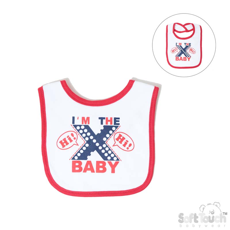 I'm The X Baby Printed Velcro Bib: P4712-R
