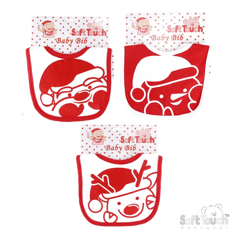 Printed Faces Xmas Bibs No. P5160-X