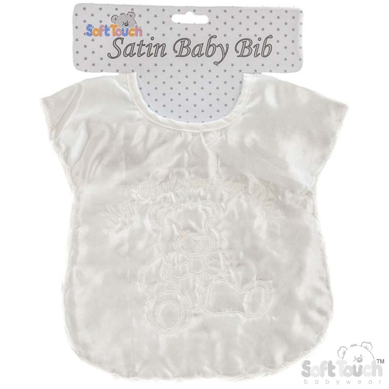 Large Cream Satin Emb Bib No. P5176-C