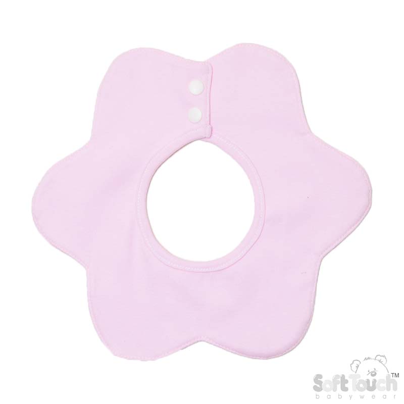 Plain Pink Flower Bib No. P5199-P