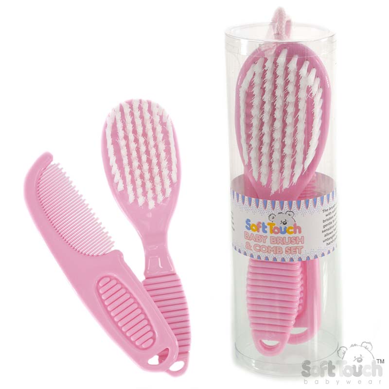 Deluxe Pink Baby Brush & Comb Set No. P604-P