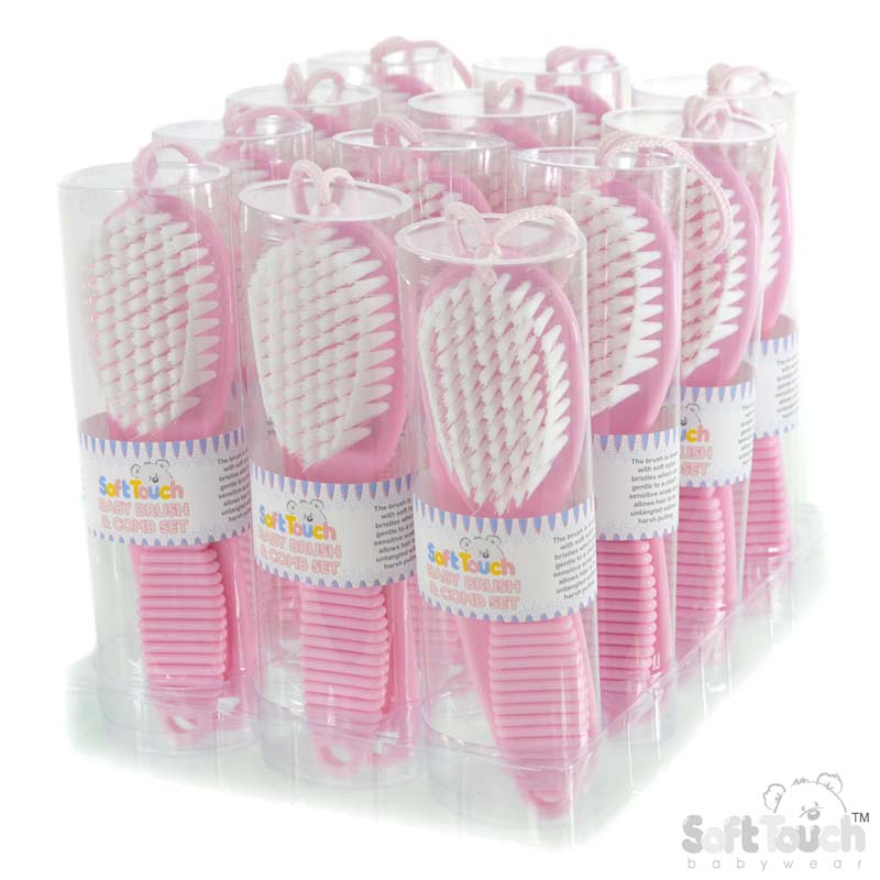 Deluxe Pink Baby Brush & Comb Set No. P604-P