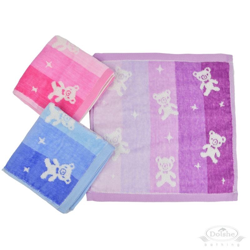 Face Cloth No.P912-Velour Zero Twist Bears