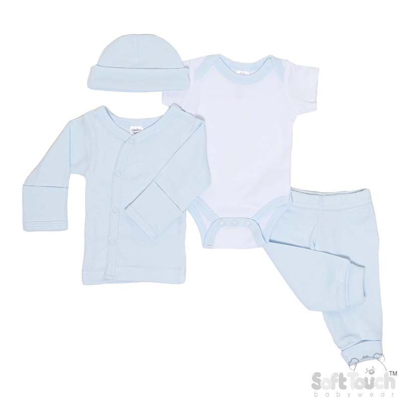 Blue Tiny Baby 4 Pc Garment Set No. PR10-B