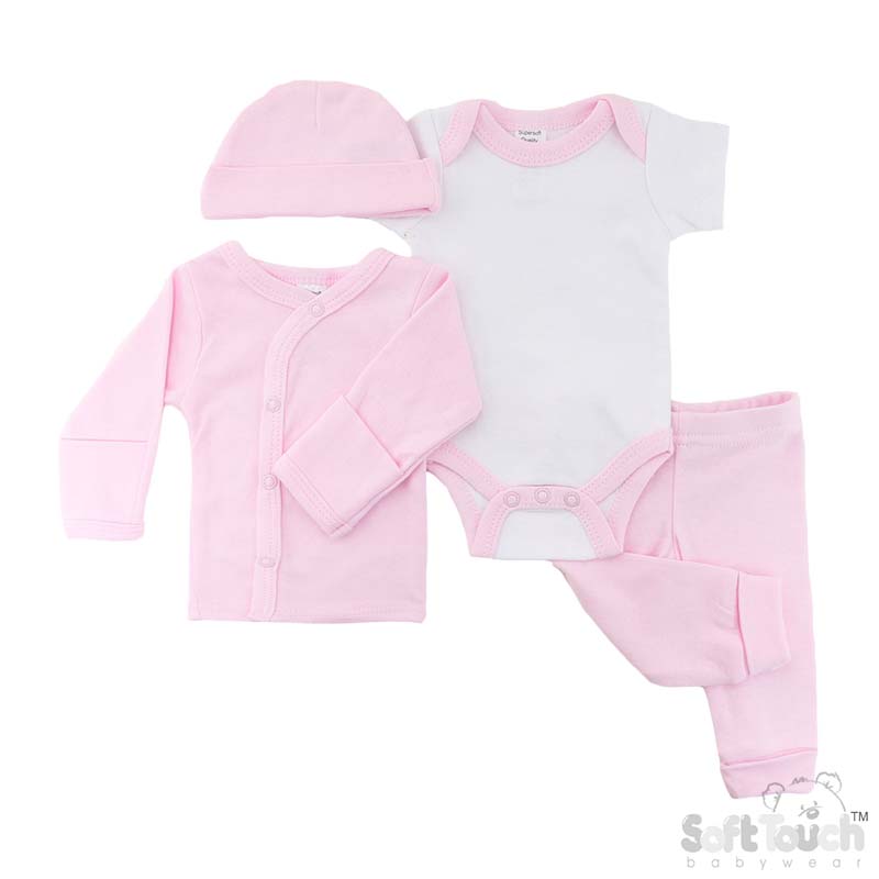 Pink Tiny Baby 4 Pc Garment Set No. PR10-P
