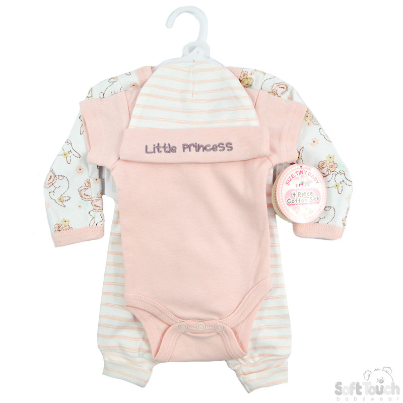 Tiny Baby Girls 4 Piece Garment Set: PR24 (Bunny)
