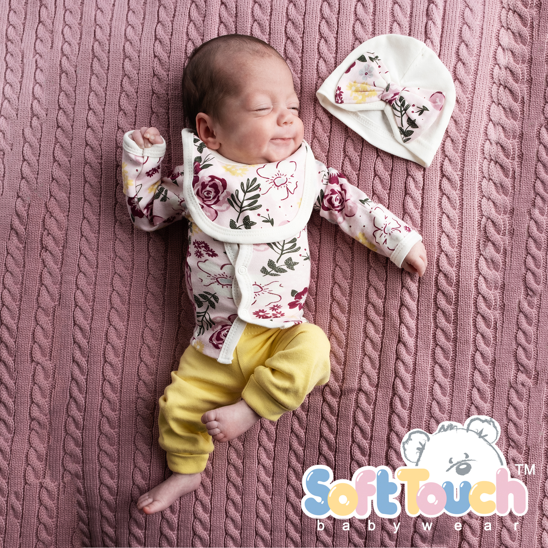 Tiny Baby Girls 5 Piece Garment Set: PR28 (Floral)
