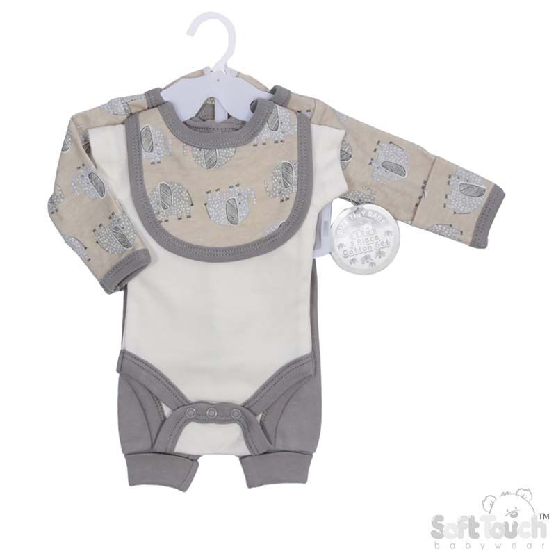 Tiny Baby Boys 5 Piece Garment Set: PR30 (Elephant)