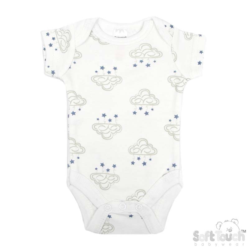 Tiny Baby Bodysuits with Grey Cloud Design No. PR31-BS