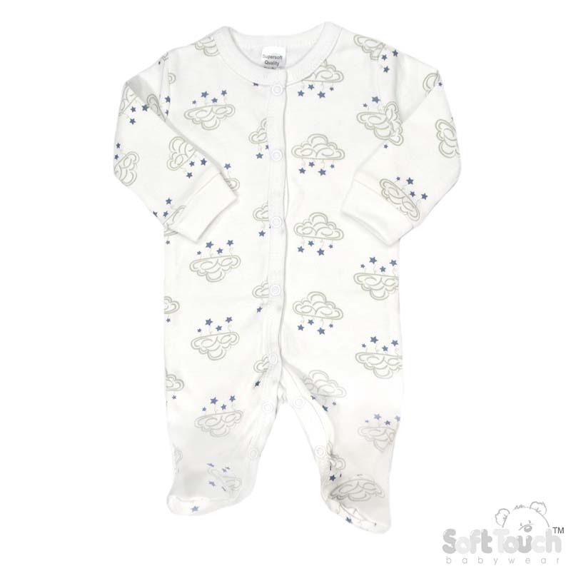 Tiny Baby Sleepsuits with Grey Cloud Design No. PR31-SS
