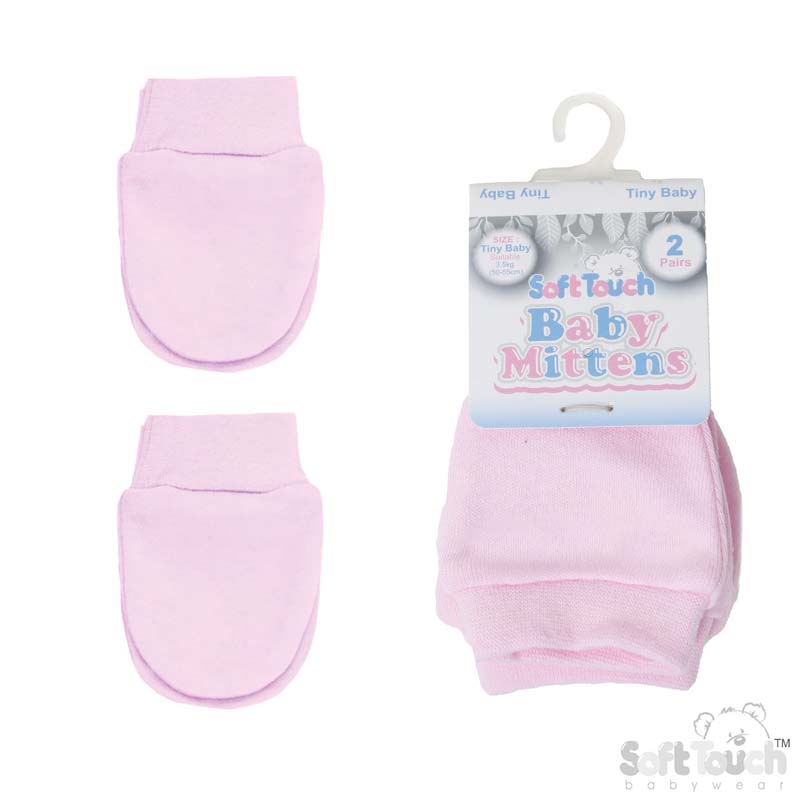 2 Pr Set Pink TB Scratch Mittens No. PRP115-P