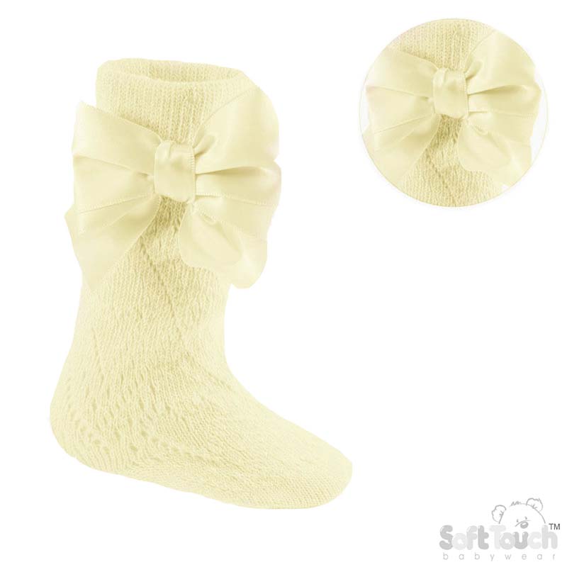 Lemon Heart Pelerine Socks w/Bow : PS06-LEM