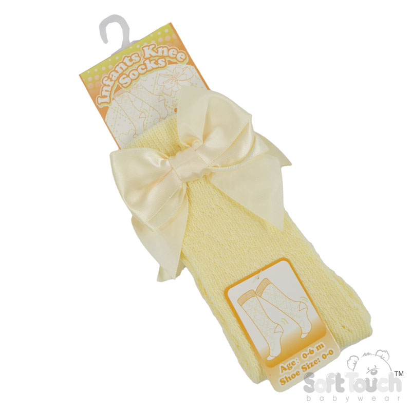 Lemon Heart Pelerine Socks w/Bow : PS06-LEM