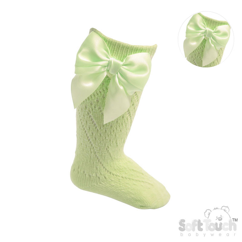 Mint Knee Pelerine Socks W/Bow No. PS06-MI