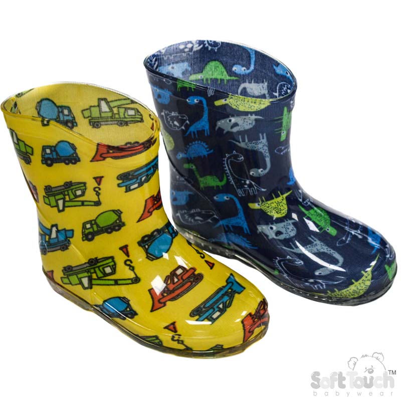 Vehicles & Dinosaur Print Rain Boots No. RB19