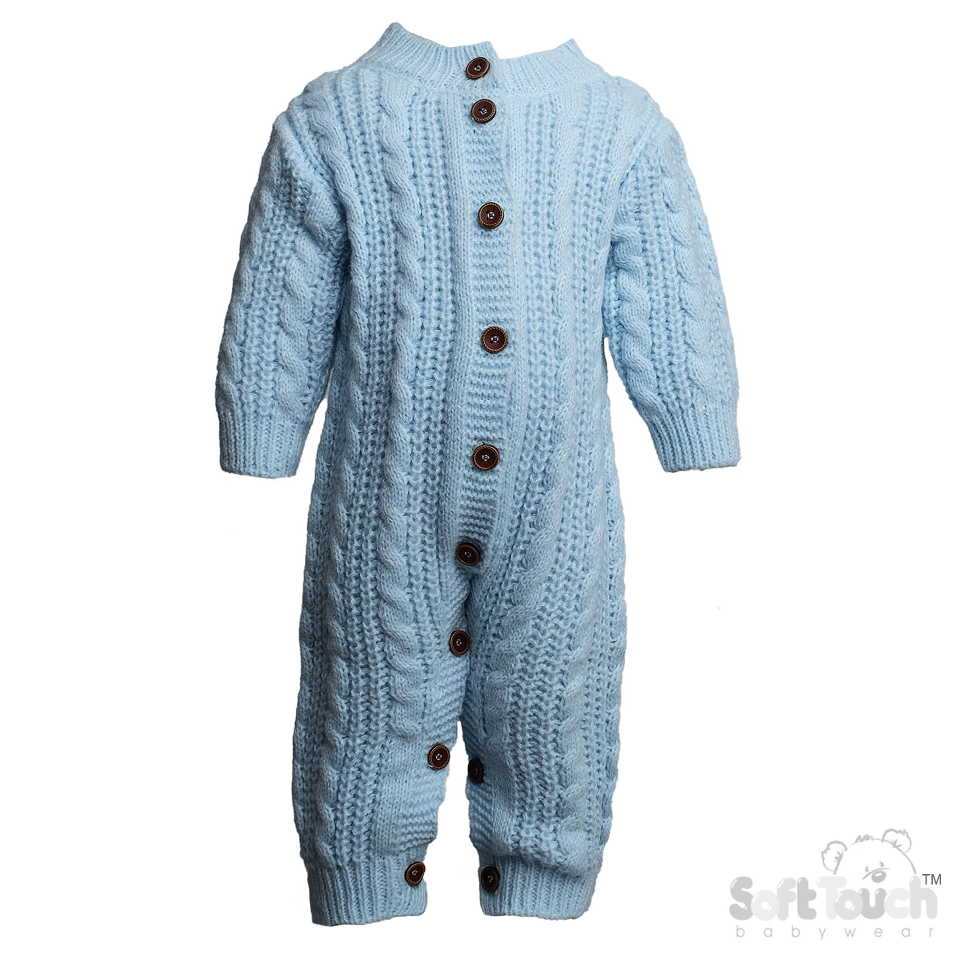 Long Sleeved Blue Knitted Romper : RM16-B