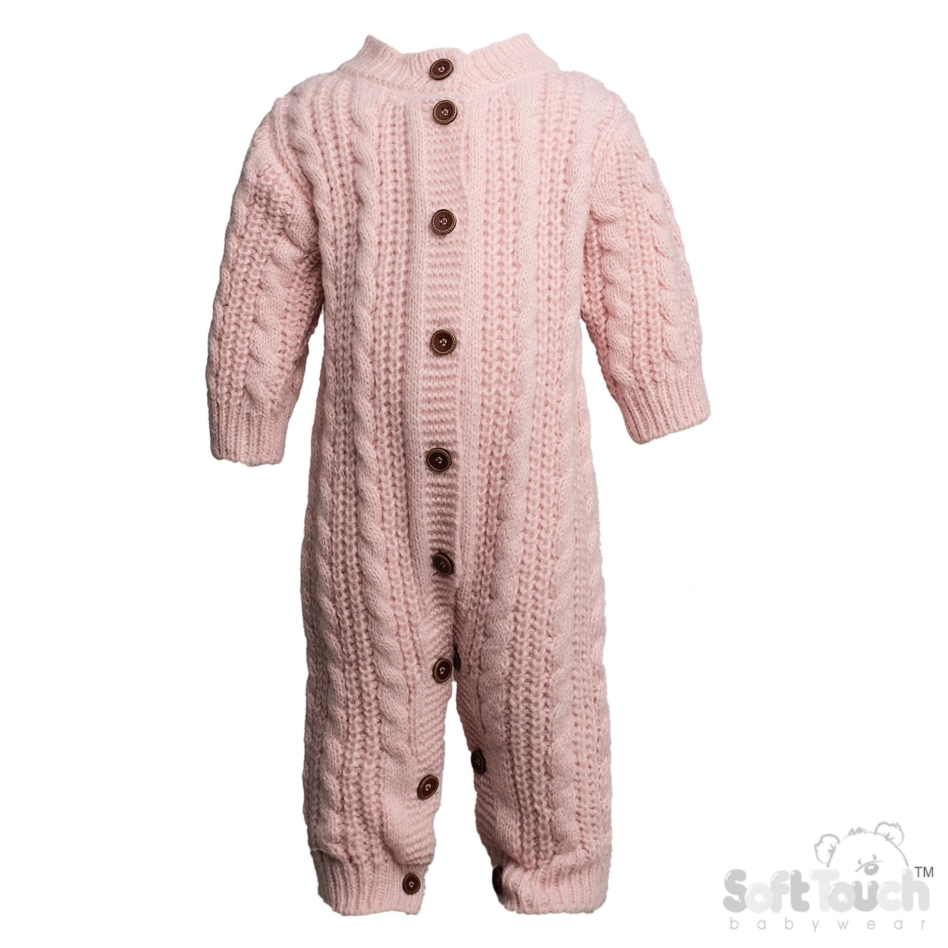 Long Sleeved Dusty Pink Knitted Romper : RM16-DP