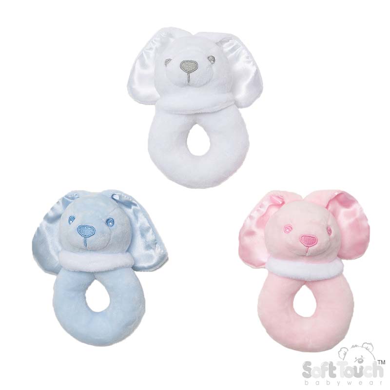 Pink,Blue, White Bunny Rattle Toy No. RT26