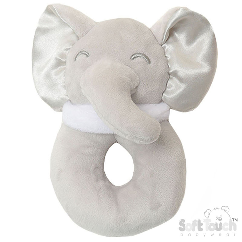 Grey Elephant Rattle Toy No. RT36-G
