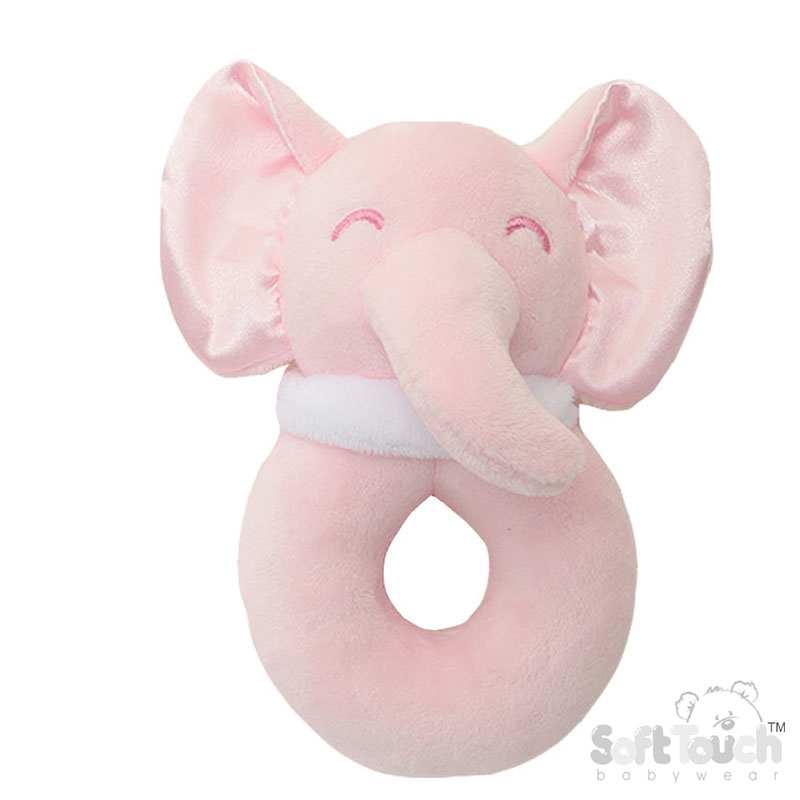 Pink Elephant Rattle Toy No. RT36-P