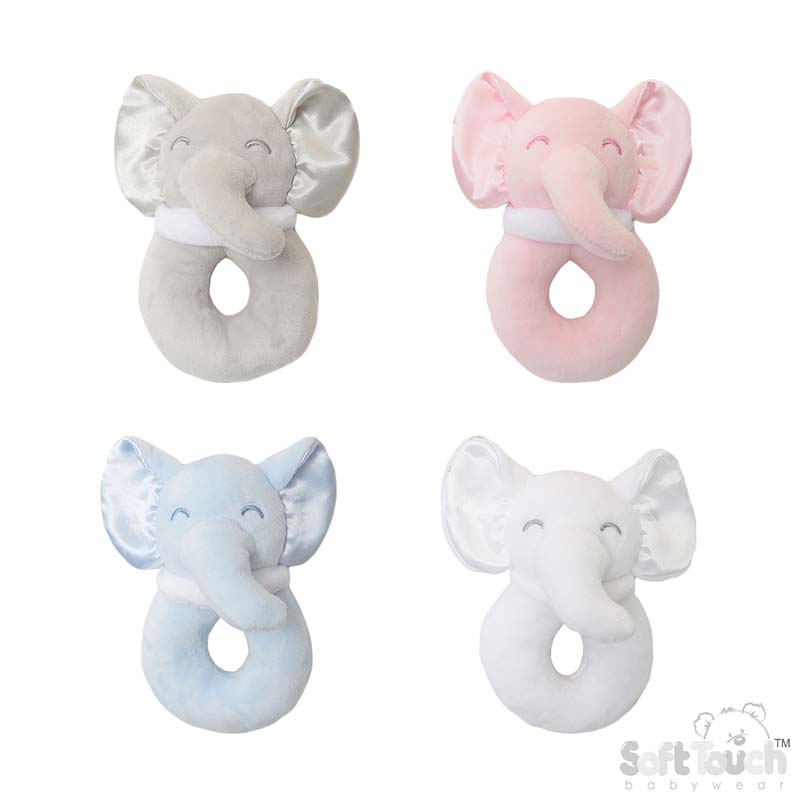P/B/G/W Elephant Rattle Toy No. RT36