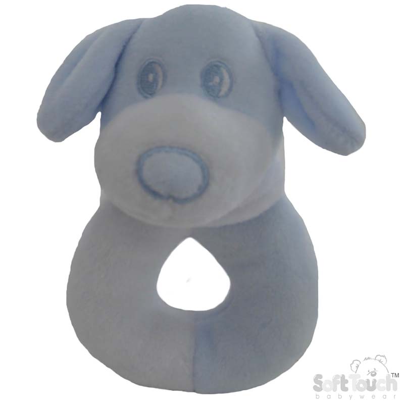 Blue/White Puppy Rattle Toy No. RT38
