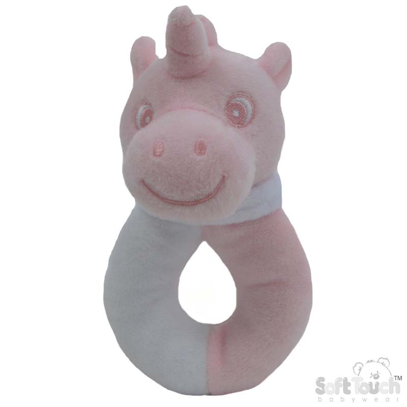 Pink/White Unicorn Rattle Toy No. RT42