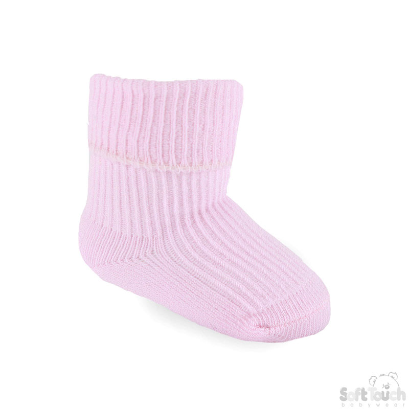 Pink NB Plain TOT Socks S01-P-NB