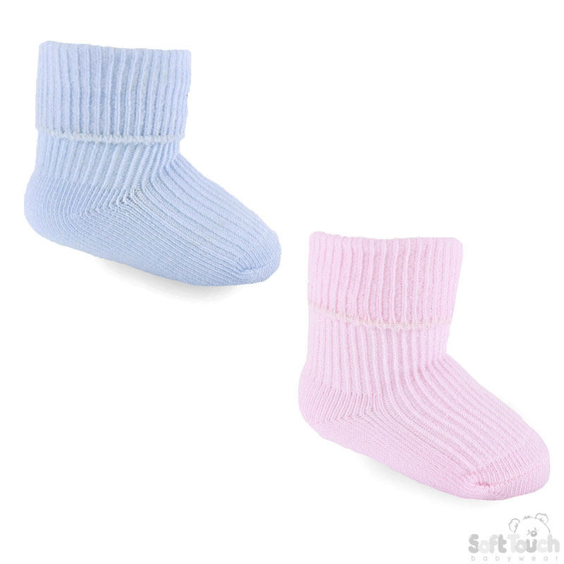 Pink/Blue NB Plain TOT Socks S01-PB-NB
