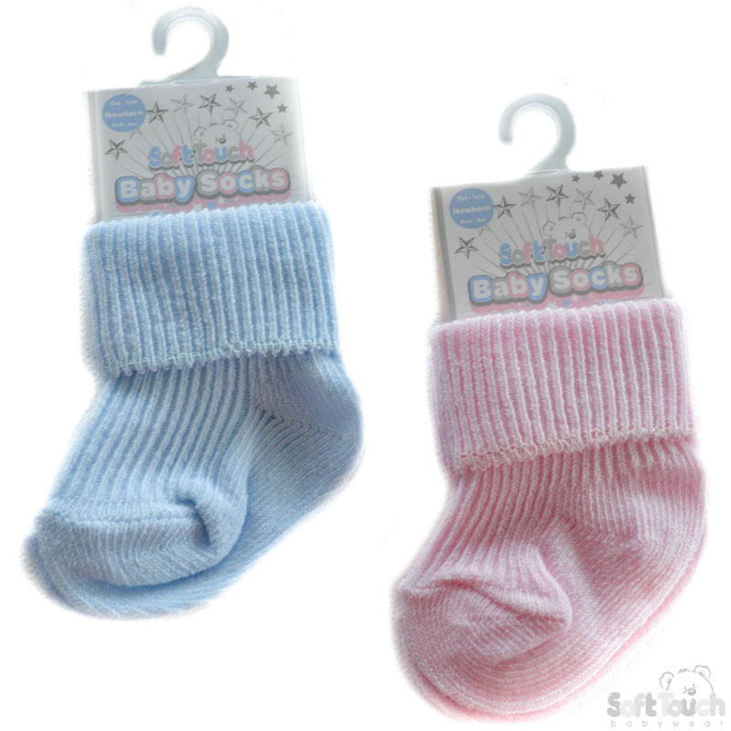Pink/Blue NB Plain TOT Socks S01-PB-NB