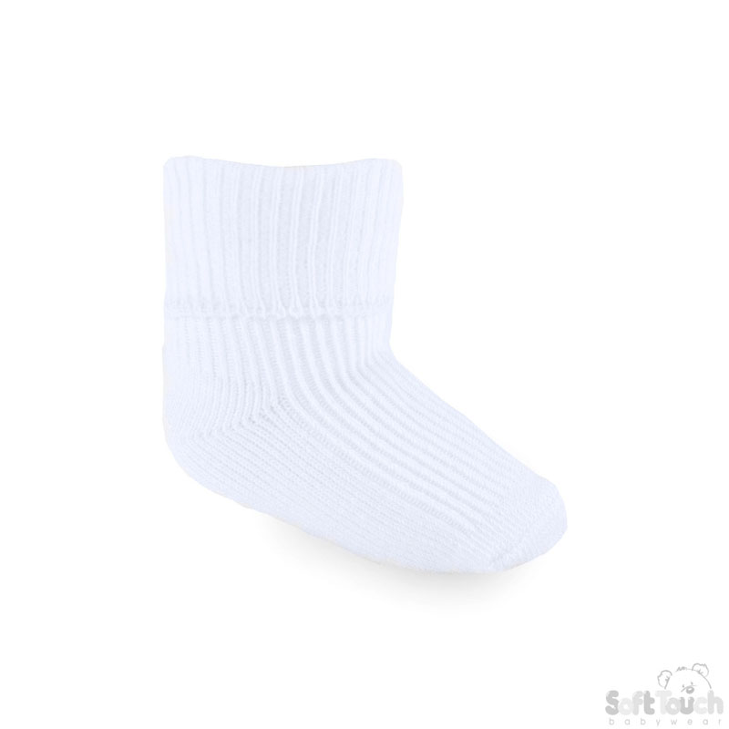 White NB Plain TOT Socks S01-W-NB