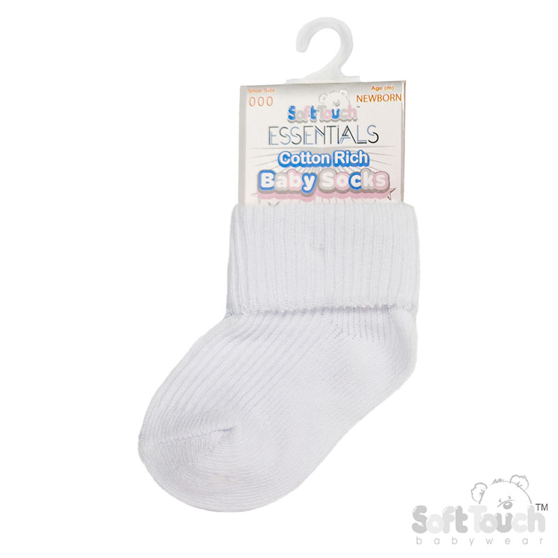 White NB Plain TOT Socks S01-W-NB