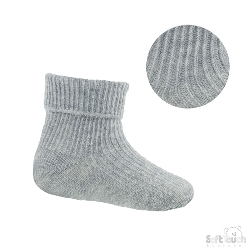 Grey NB Plain TOT Socks S103-G-NB