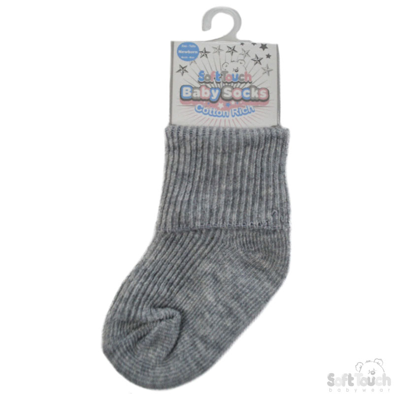 Grey NB Plain TOT Socks S103-G-NB