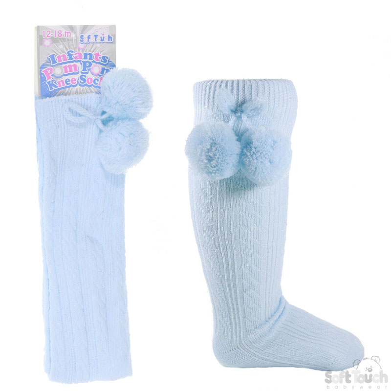 Blue Childrens Knee Length Socks No. S108-B
