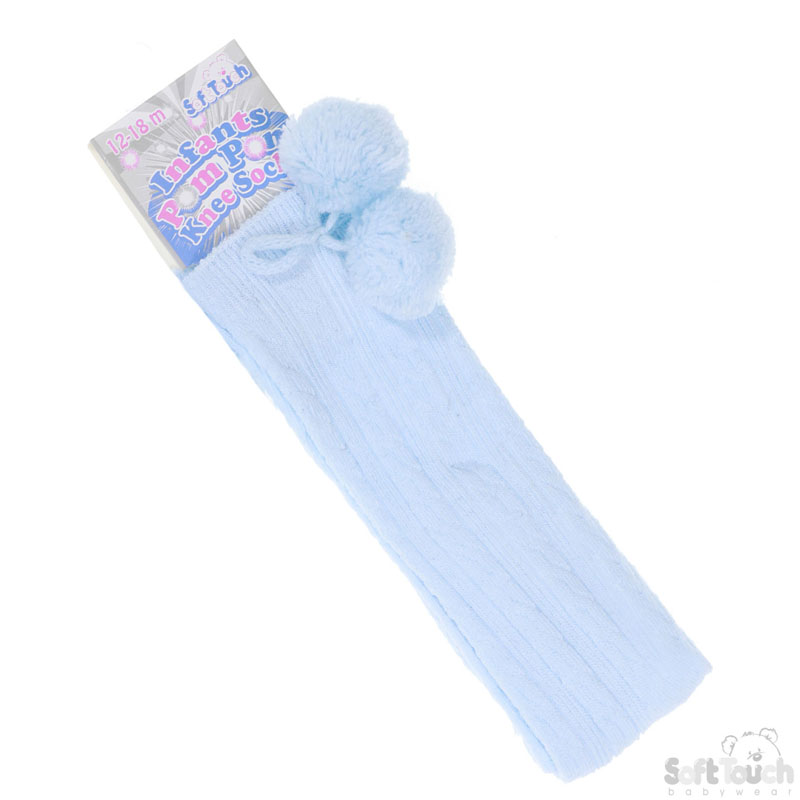 Blue Childrens Knee Length Socks No. S108-B