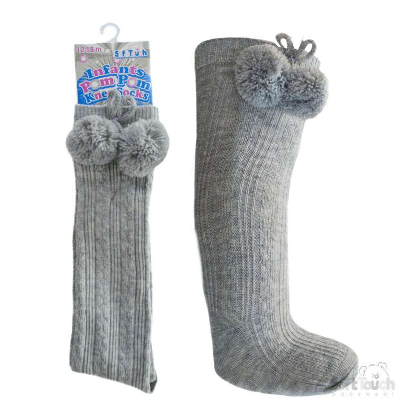 Grey Childrens Knee Length Socks No. S108-G