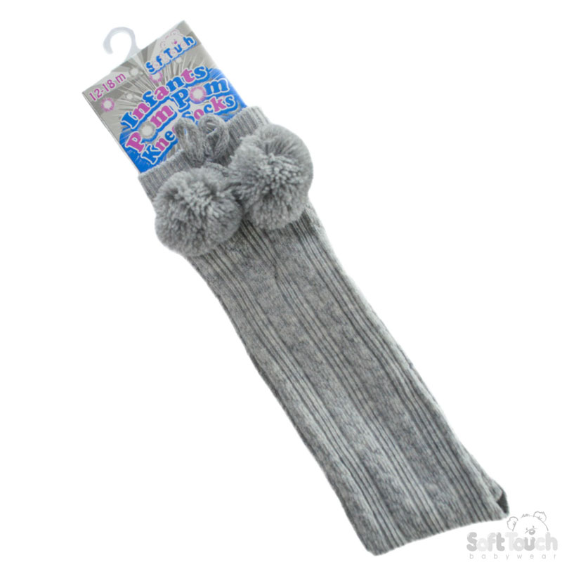 Grey Childrens Knee Length Socks No. S108-G