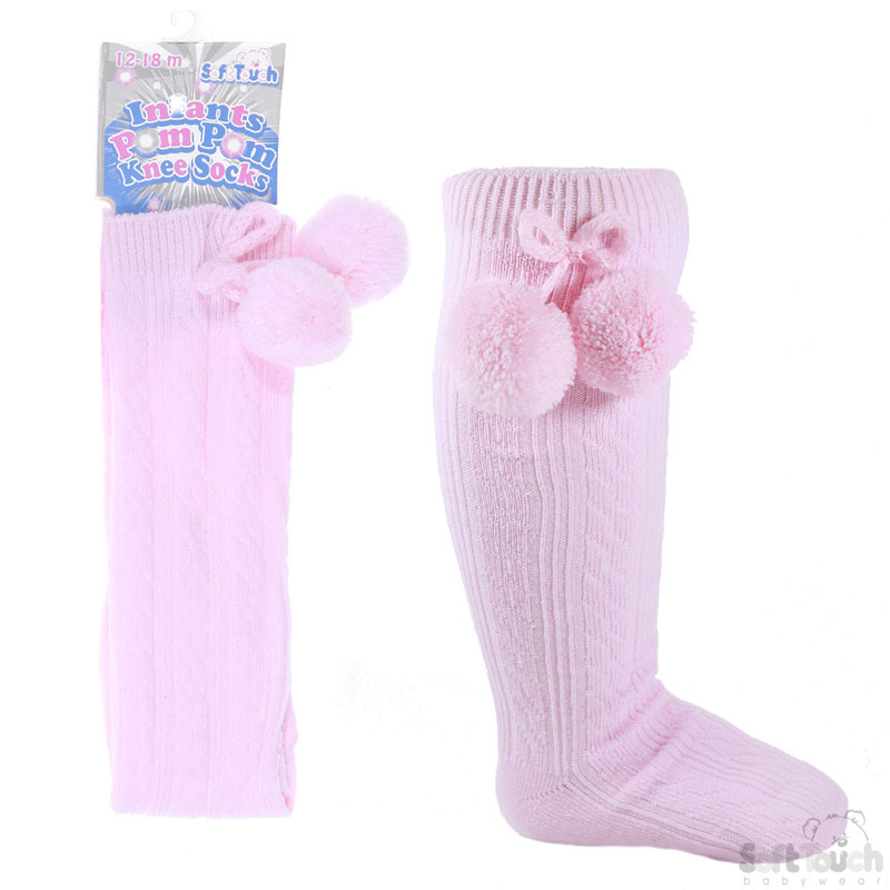 Pink Childrens Knee Length Socks No.S108-P