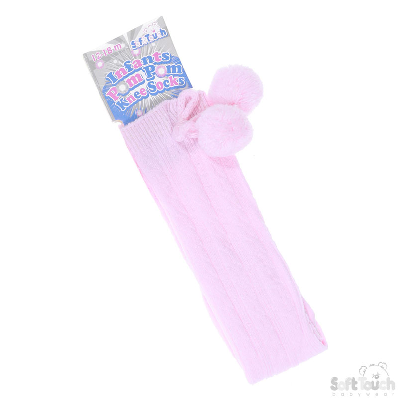 Pink Childrens Knee Length Socks No.S108-P