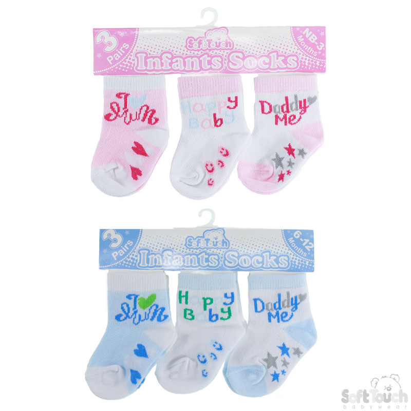 3 Pack Socks - ..Loves Me No.S140