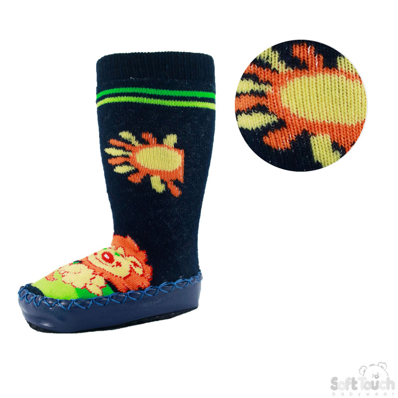Anti-Slip Bootee Socks ' Lion Print' No. S156