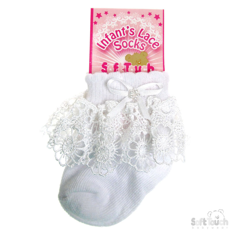 Plain Jacquard Lace Socks: S16