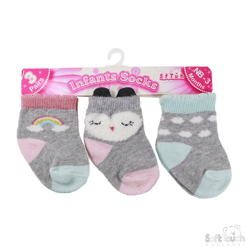 Girls 3 Pack Socks No. S166