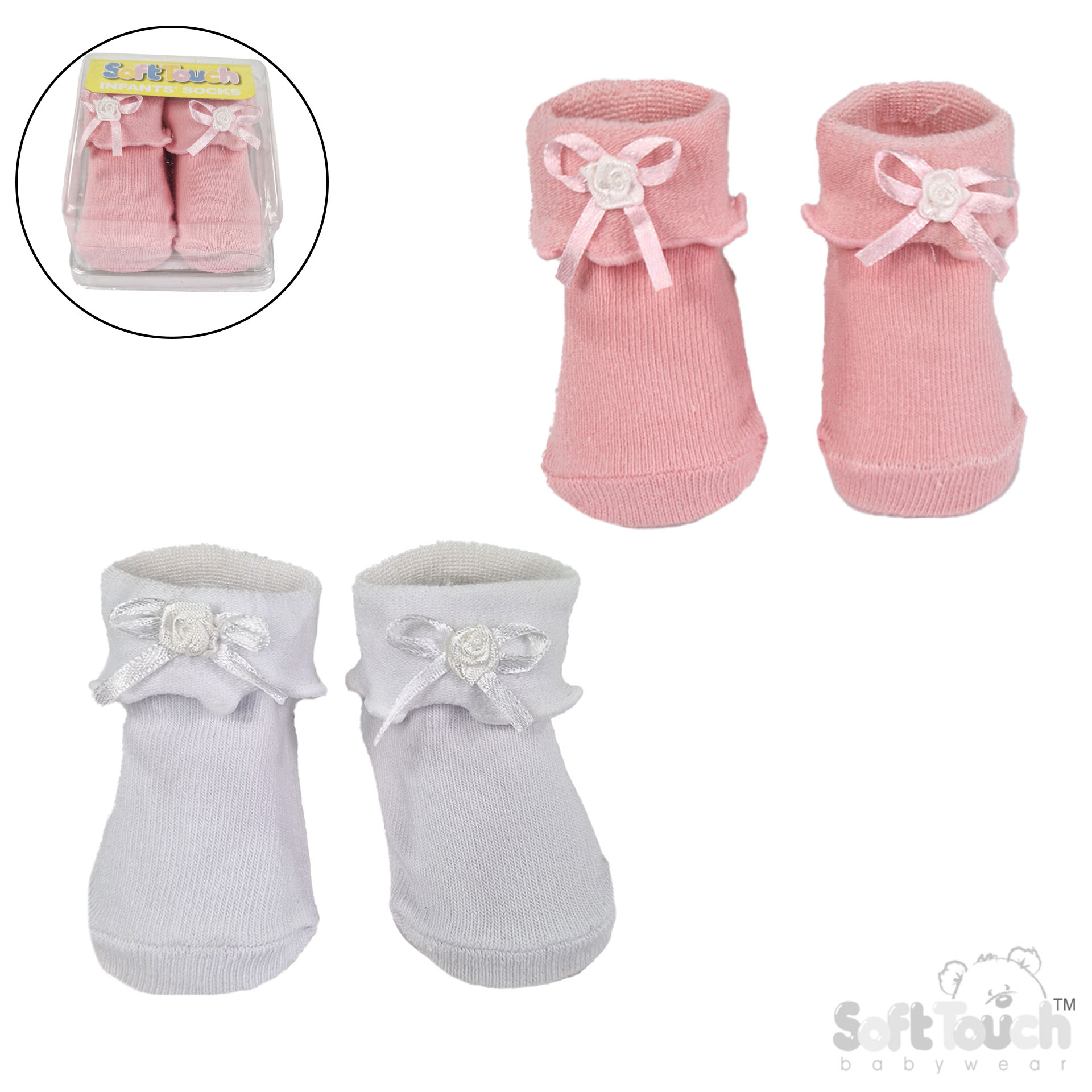 Plain Socks W/Bow S208