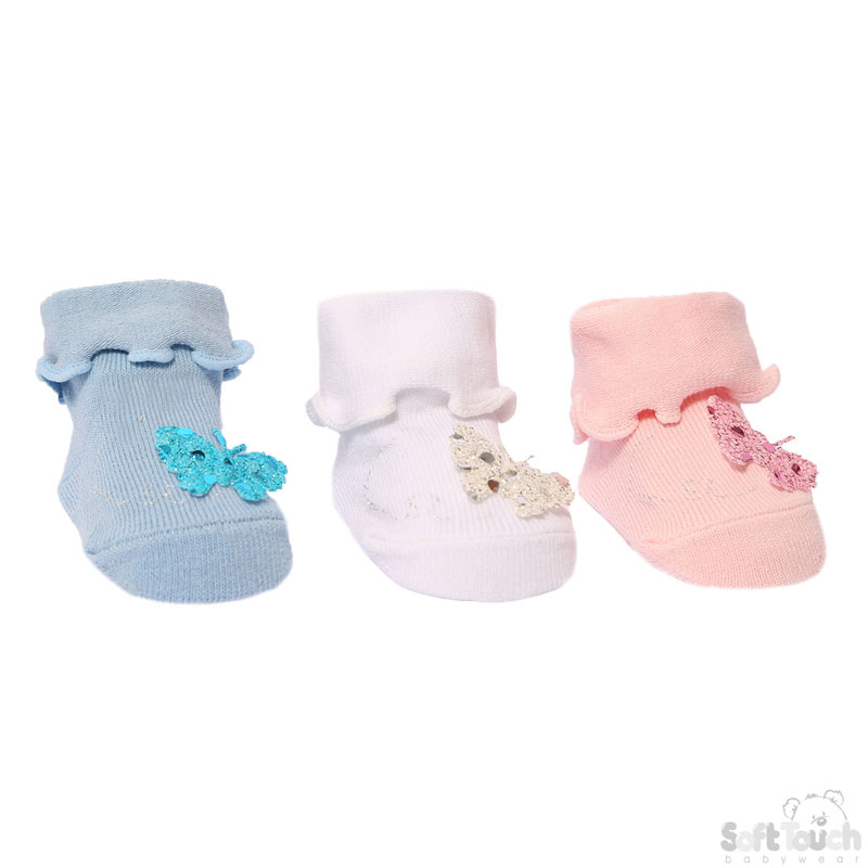 Infants Socks W/Butterfly No.S21