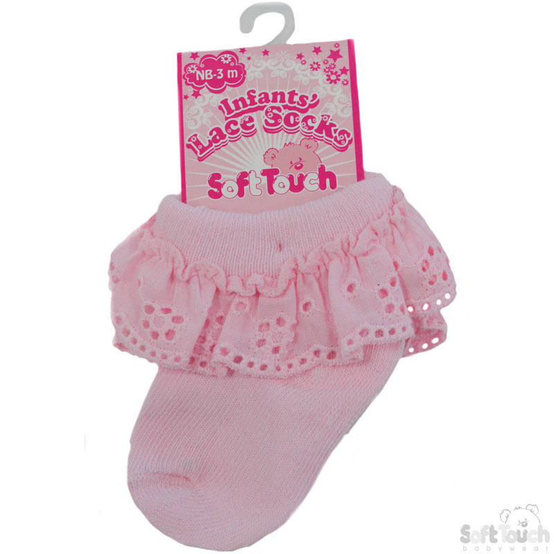 Plain Socks w/Lace: S23-P