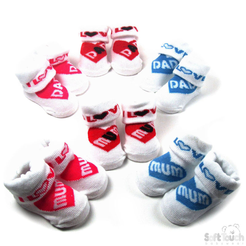 Infants Socks I Love Mum/Dad No.S246